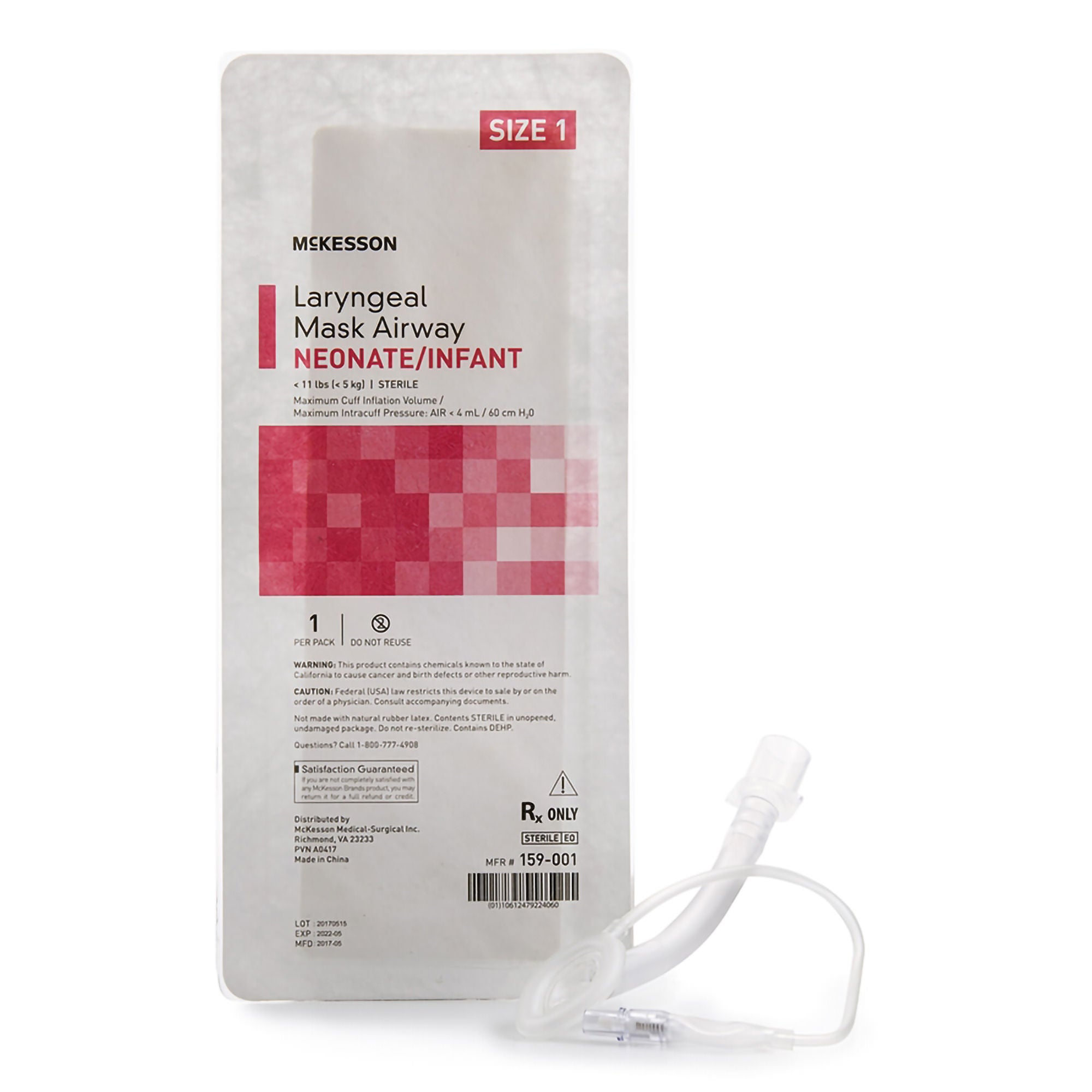 McKesson Laryngeal Mask Airway Neonate Infant <11lbs Sterile 159-001