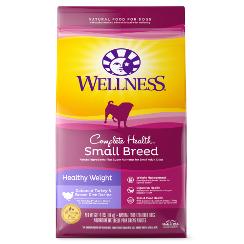 Wellness Complete Health Grained Small Breed Healthy Weight Turkey & Rice Front packaging