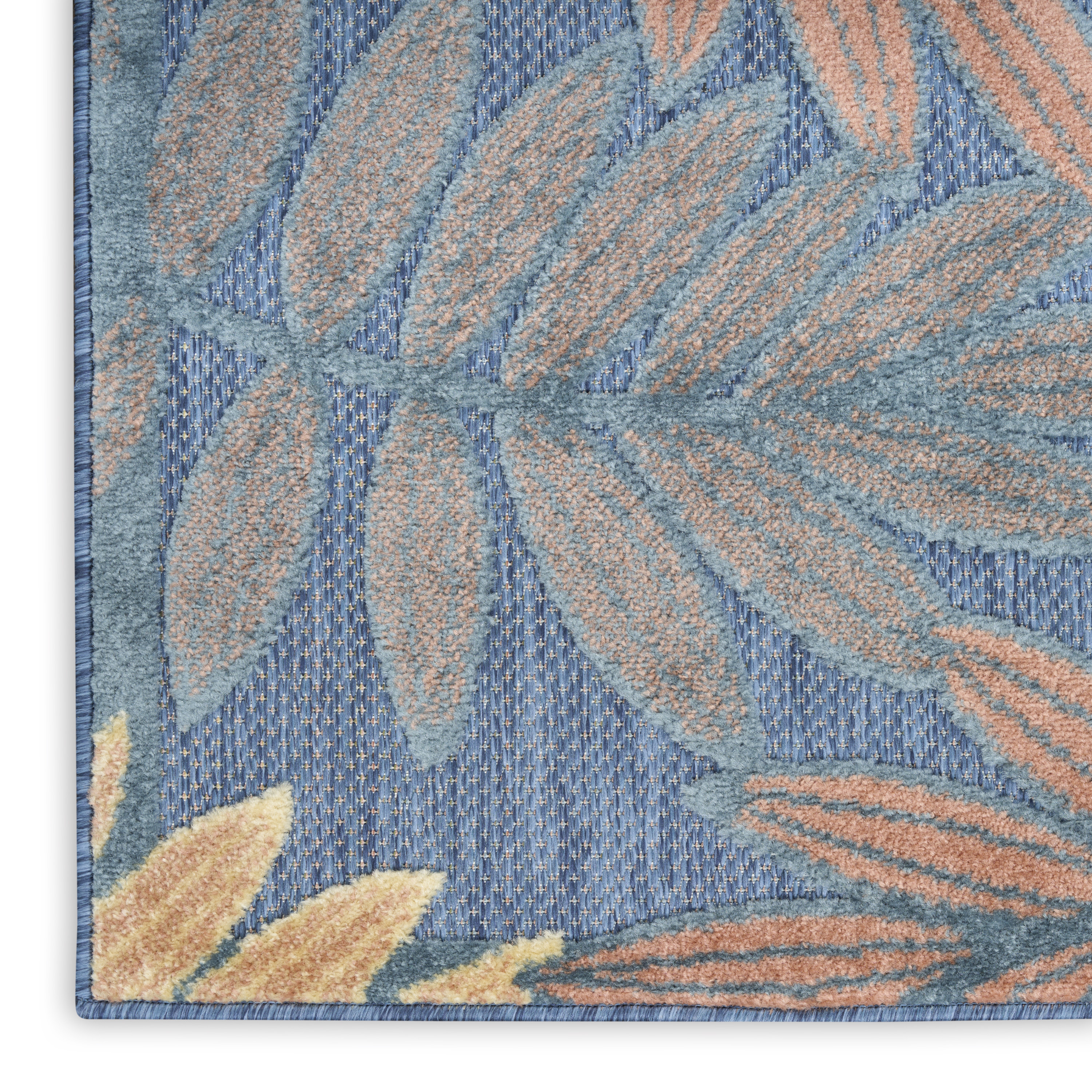 Nourison Aloha 7'10" x 10'6" Blue Rose Modern Rug