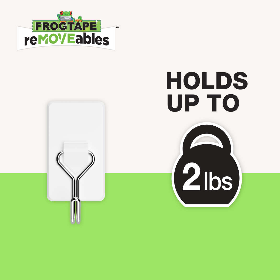 FrogTape reMOVEables™ Medium White Wire Hook Application Image 2
