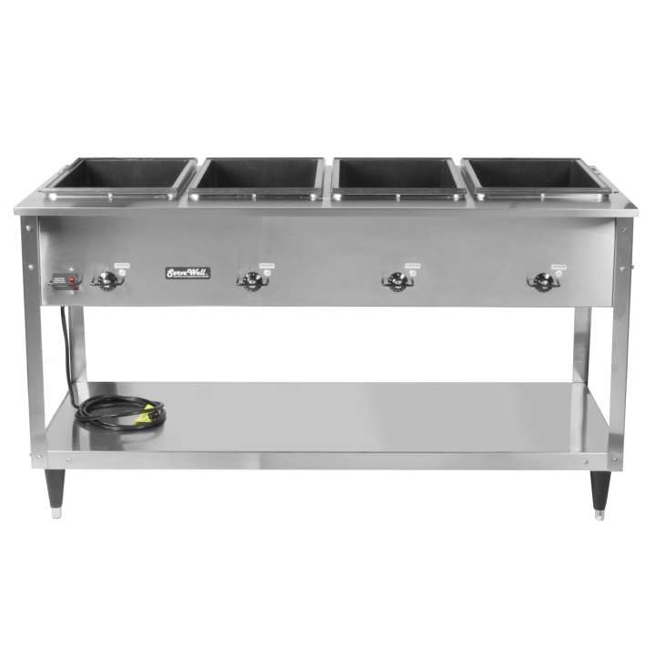 120-volt 1920-watt four-well Servewell® SL streamlined stainless steel hot-food table