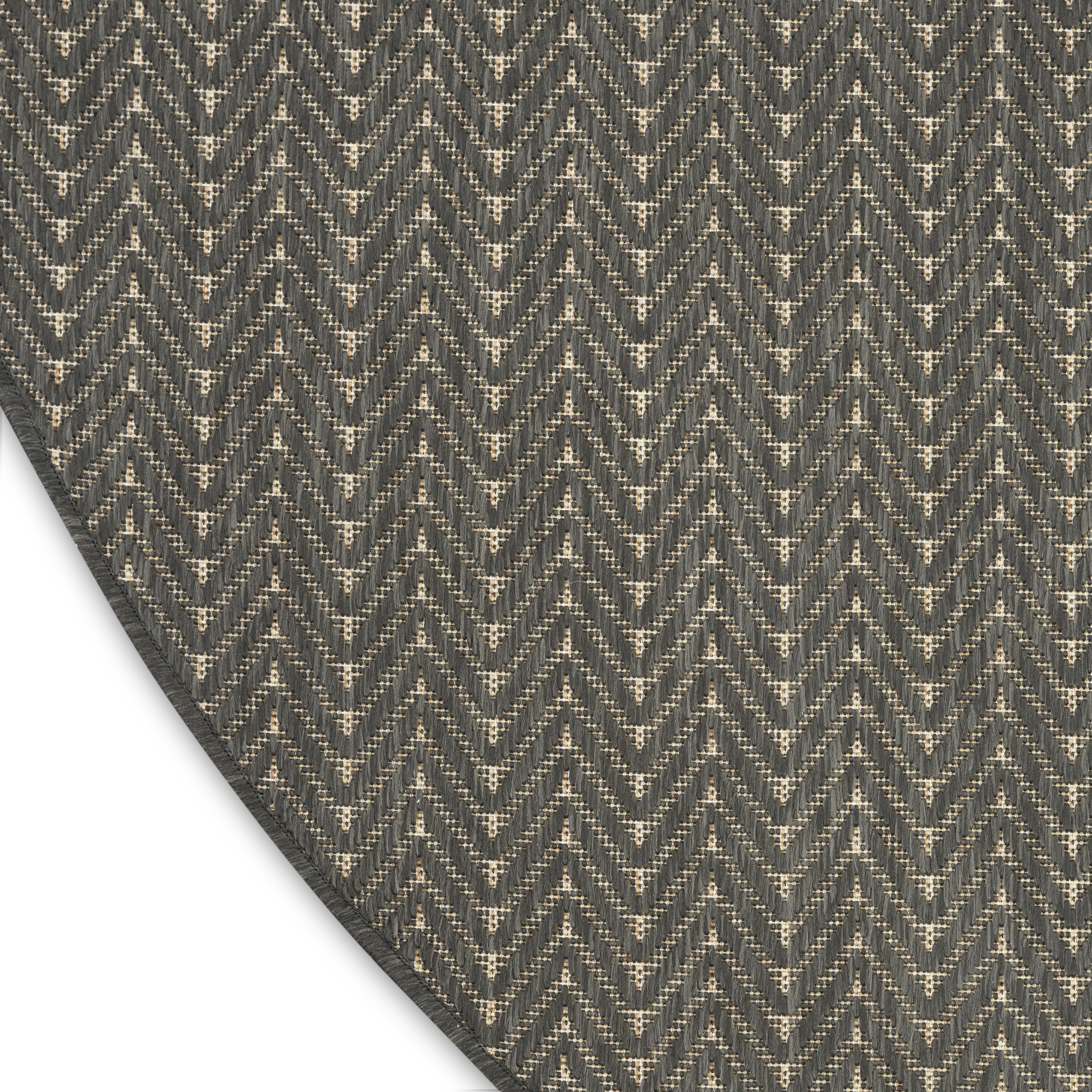Nourison Horizon Indoor/Outdoor 8' x Round Charcoal Modern Rug