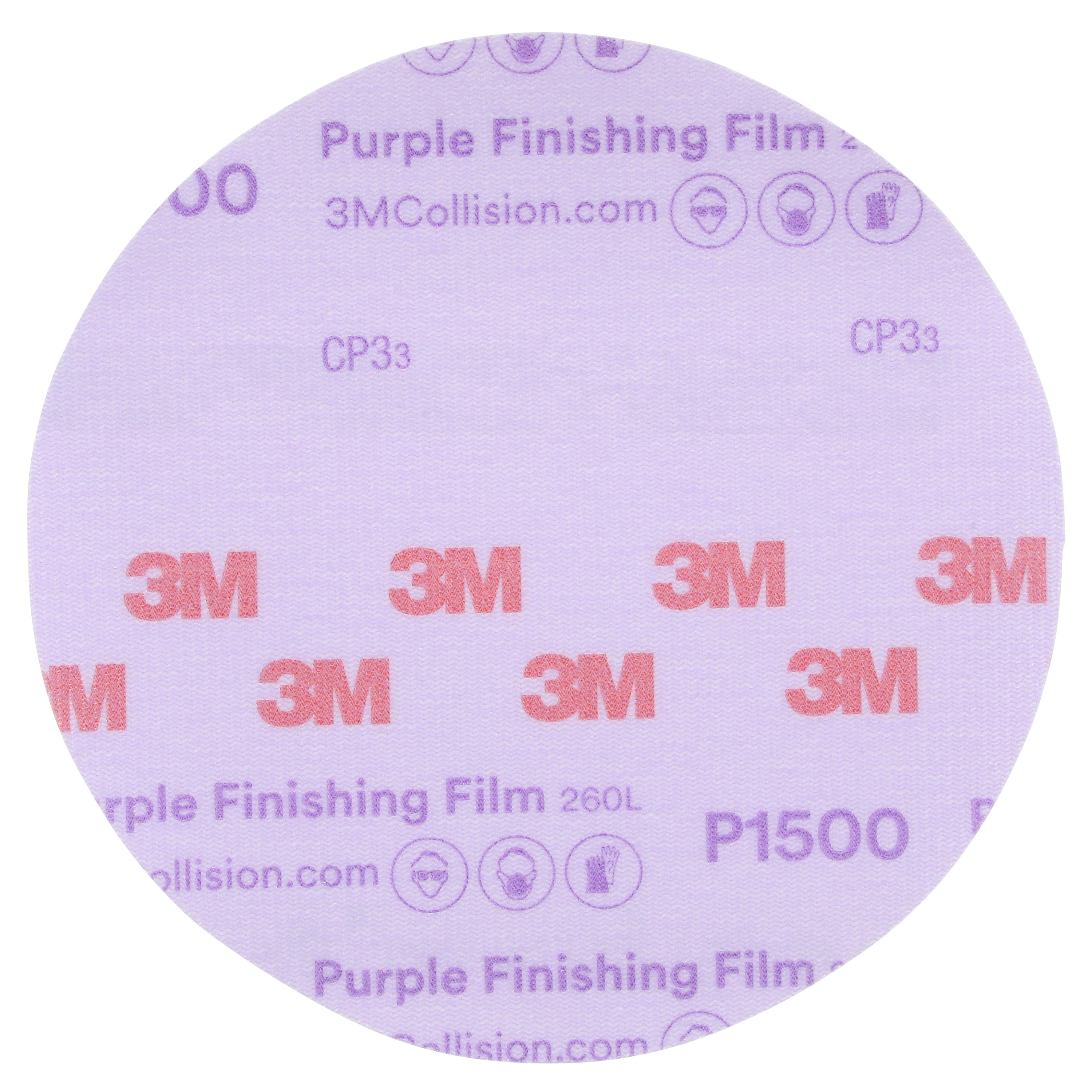 SKU 7100122795 | 3M™ Hookit™ Purple Finishing Film Abrasive Disc 260L