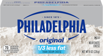 Philadelphia 1/3 Less Fat Neufchatel Brick Cream Cheese, 8 Oz