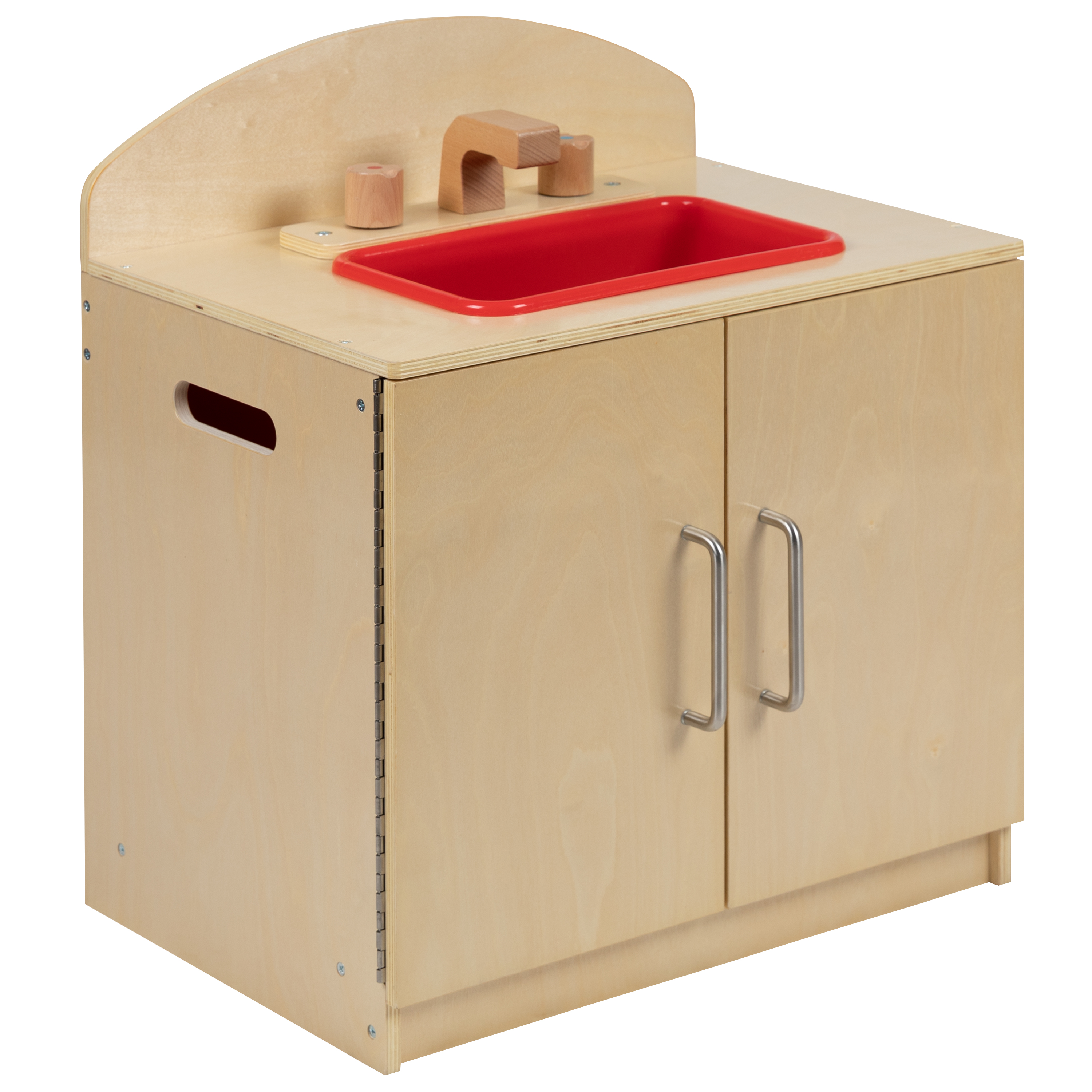 Fregadero de cocina de madera para niños con perillas giratorias para uso comercial o doméstico - Imagen 3 de 13