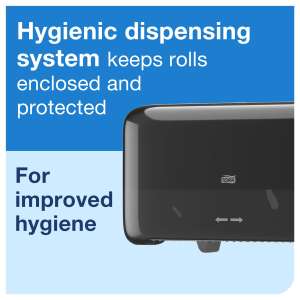 SCA558068, Tork, T7 Optiserve 2-Roll Coreless Bath Tissue Dispenser, Black