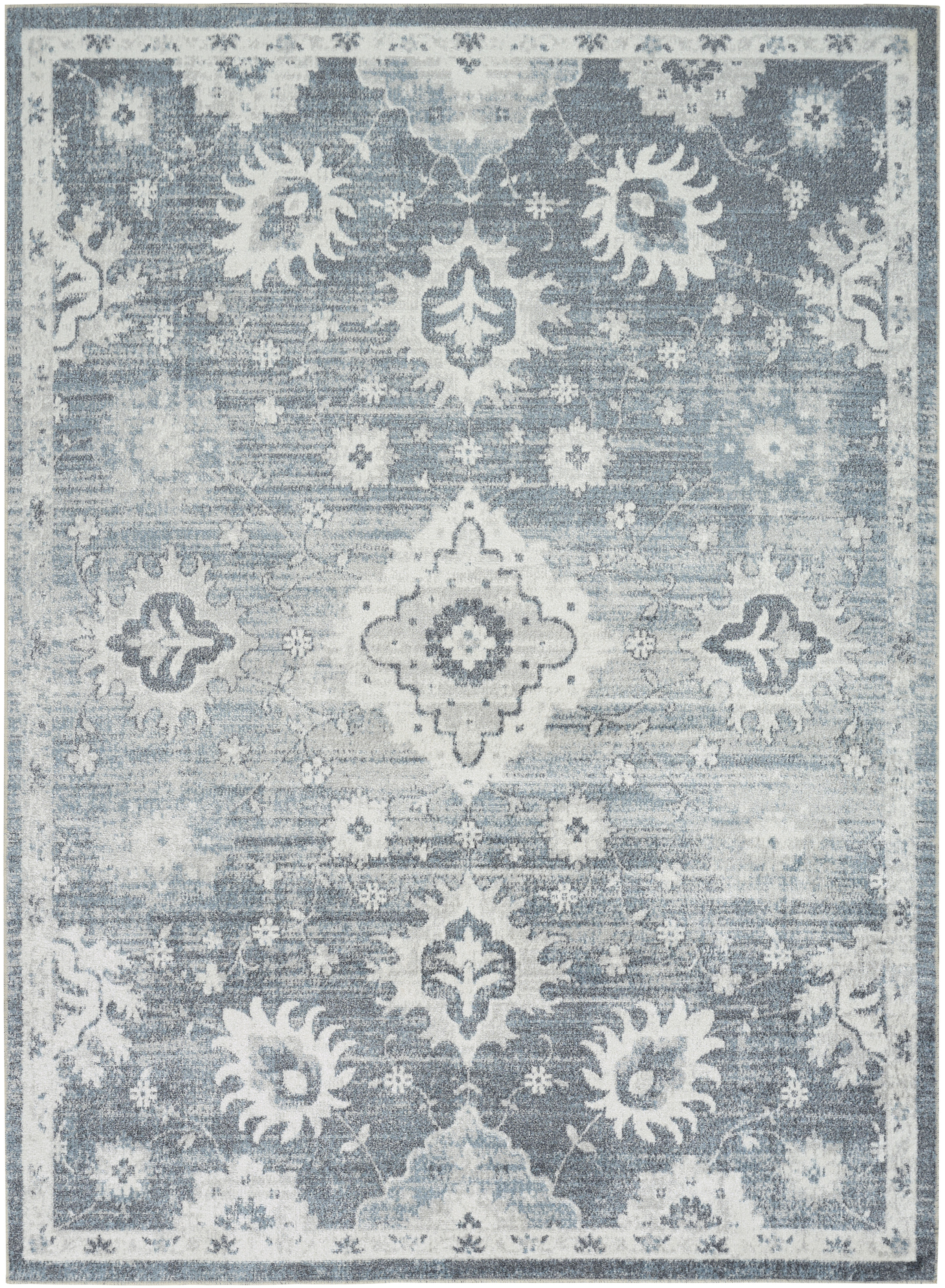 Nourison Astra Machine Washable 5'3" x 7' Denim Vintage Indoor Rug