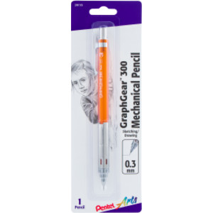GraphGear 300 Mechanical Pencil, (0.3mm) Extra-fine line, Orange Barrel, 1 Count