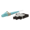 Fusion Splice Fiber Optic Connector, Multimode OM2/OM3/OM4, LC Connector, Pre-Polished, Simplex Style, 0.9 mm O.D., Aqua