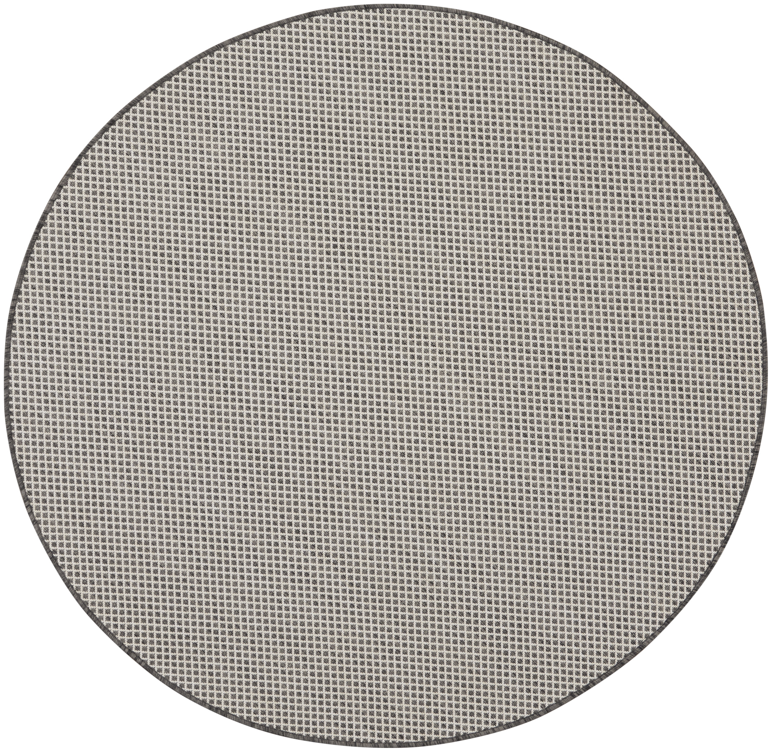 Nourison Courtyard 5' x Round Ivory Charcoal Modern Rug