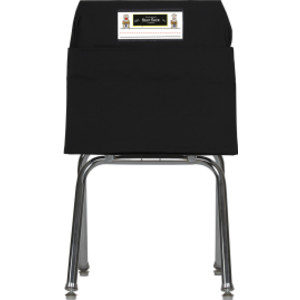 Large Chair Pocket Classroom Storage Organizer - 17 inch, Black