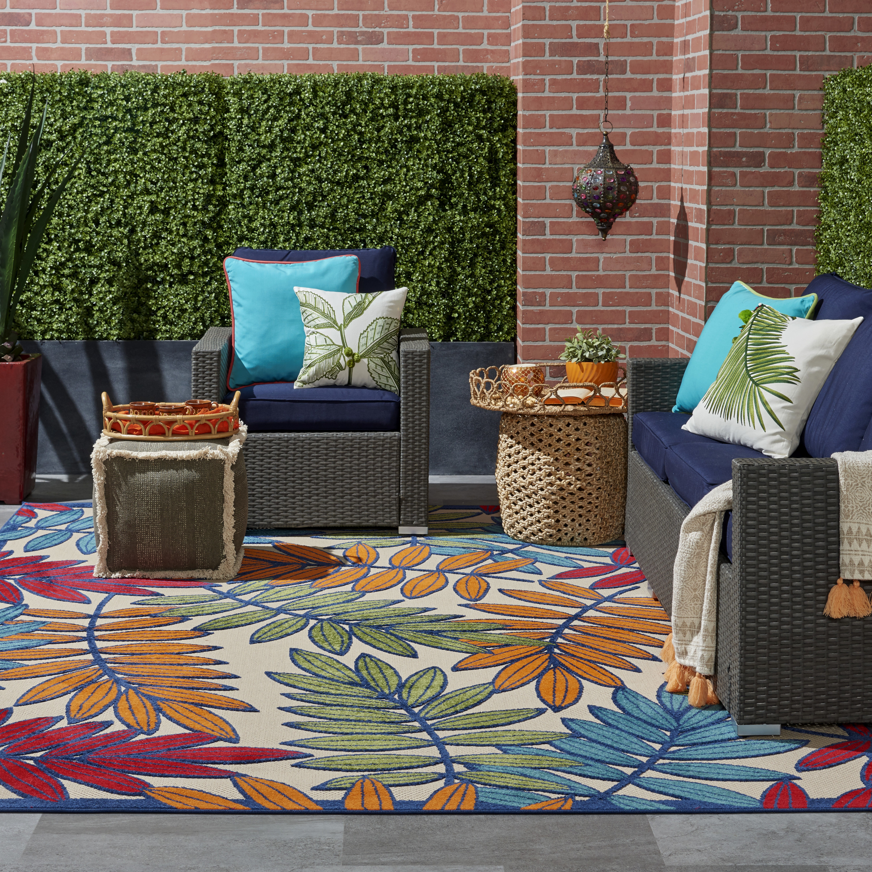 Nourison Aloha 7' x 10' Multicolor Tropical Rug