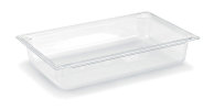 Half-size 2 ½-inch-deep Super Pan® clear low-temperature plastic pan