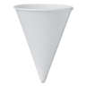 Solo, Cone Water Cups, ProPlanet Seal, Cold, Paper, 4 oz, Rolled Rim, White