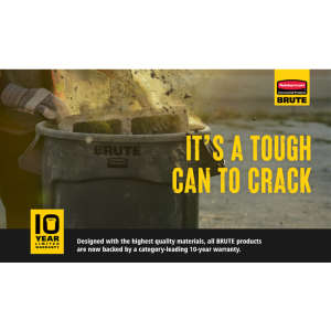 Rubbermaid Commercial, VENTED BRUTE, 55 gal, Resin, Gray, Round, Receptacle