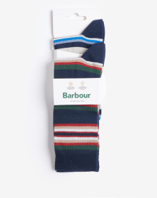 Summer Stripe 2 Pack Socks Navy Mix