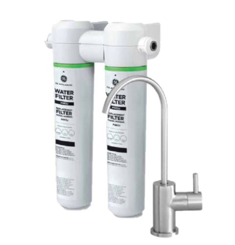 GE UNDER SINK DUAL STAGE WATER FILTRATION SYSTEM WITH FAUCET