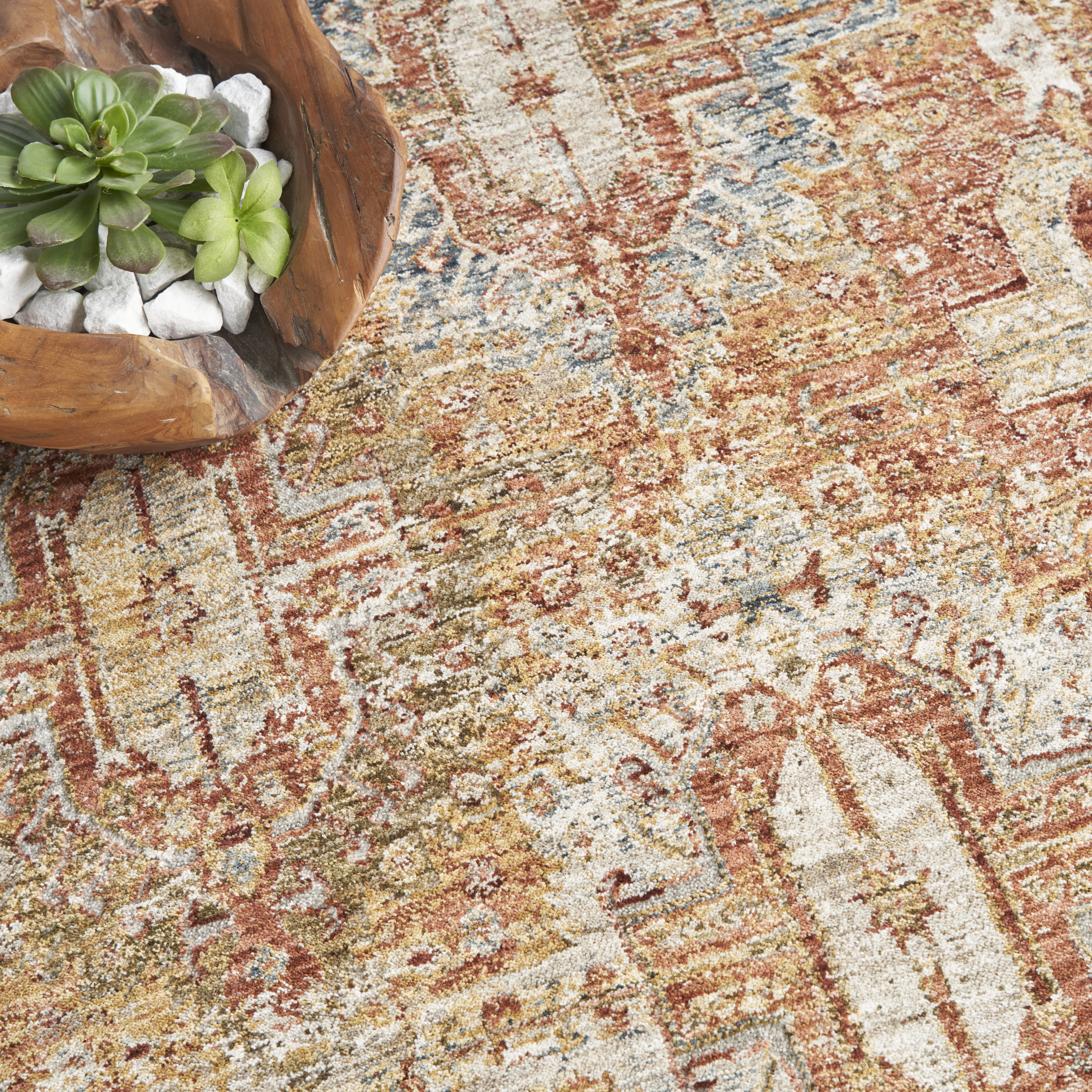 Nourison Sahar 5'3" x 7'8" Rust Vintage Indoor Rug