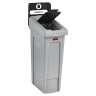 Rubbermaid Commercial, Slim Jim®, 23 gal, Resin, Gray/Black, Rectangle, Receptacle