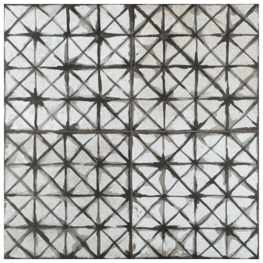 Kings Temple Nero 17-5/8 in. x 17-5/8 in. Ceramic Floor and Wall Tile