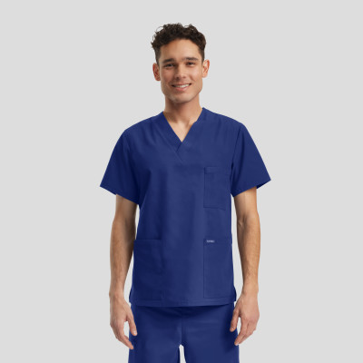 Landau Essentials LT121 Breathable Unisex 3-Pocket V-Neck Scrub Top-Landau
