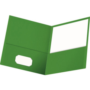Twin Pocket Folders, Green, 25 Per Box