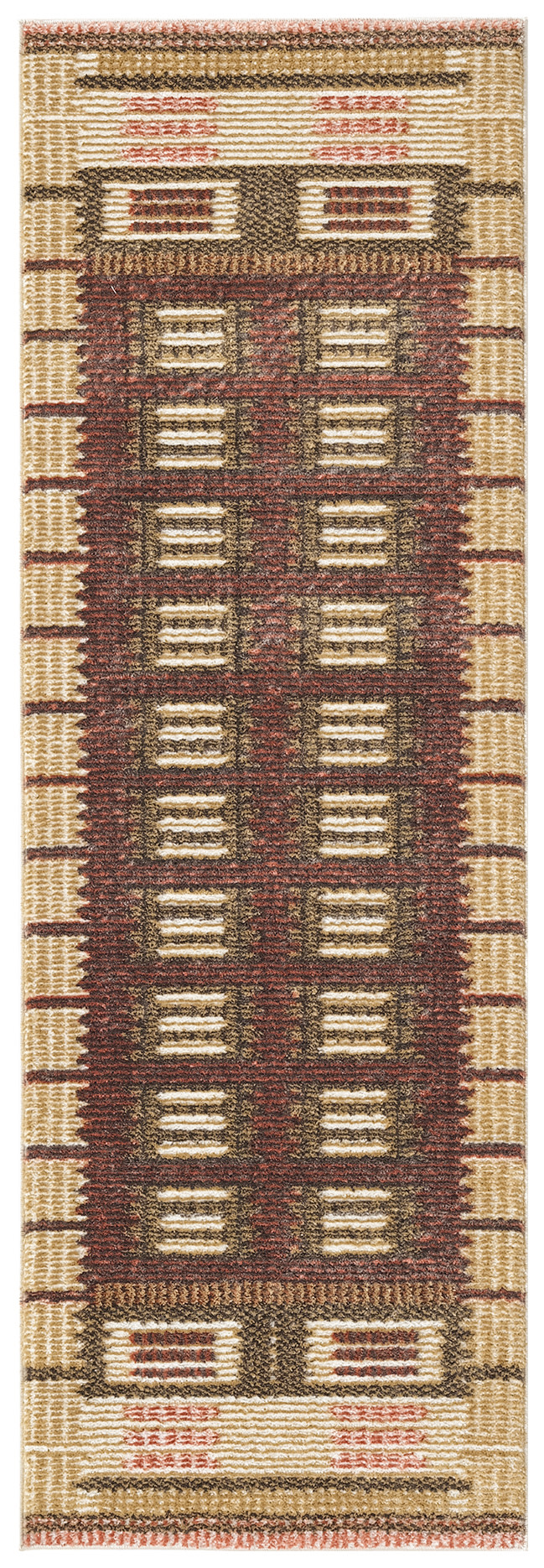 Nourison Nordic 2' x 6' Rust Modern Indoor Rug