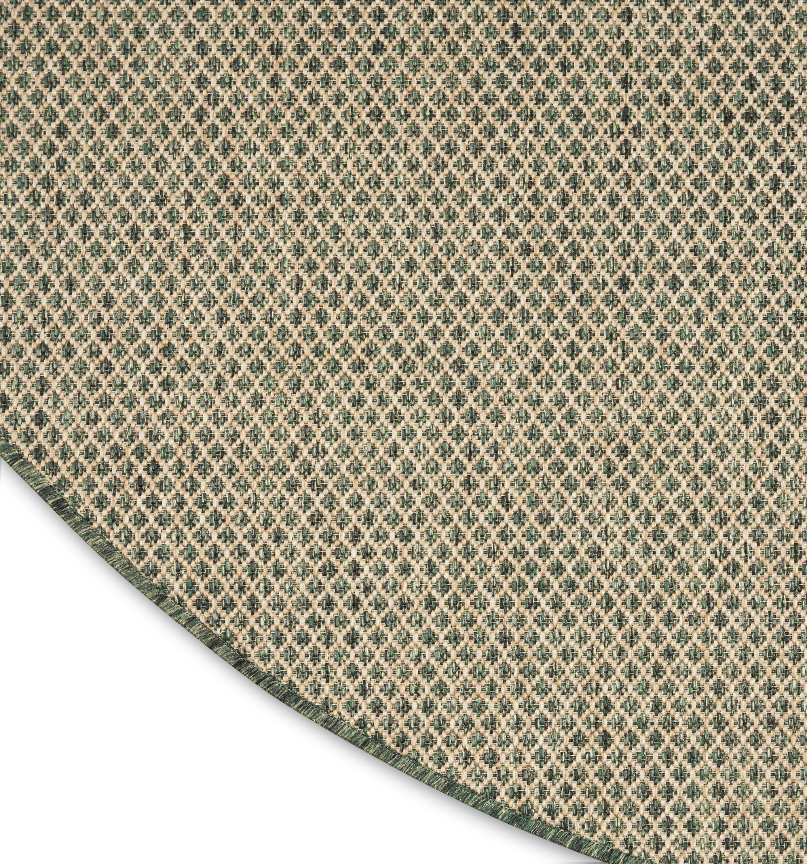 Nourison Courtyard 5' x Round Green Modern Rug
