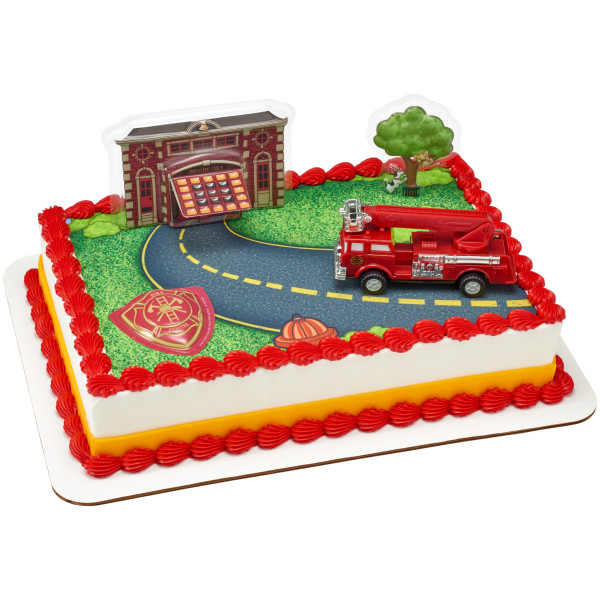 Fire Truck & Station PhotoCake® Edible Image® DecoSet® Background