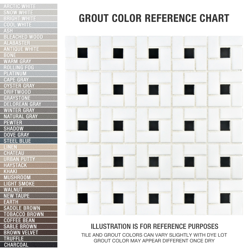 Spiral Black and White 12-5/8 in. x 12-5/8 in. Porcelain Mosaic Tile