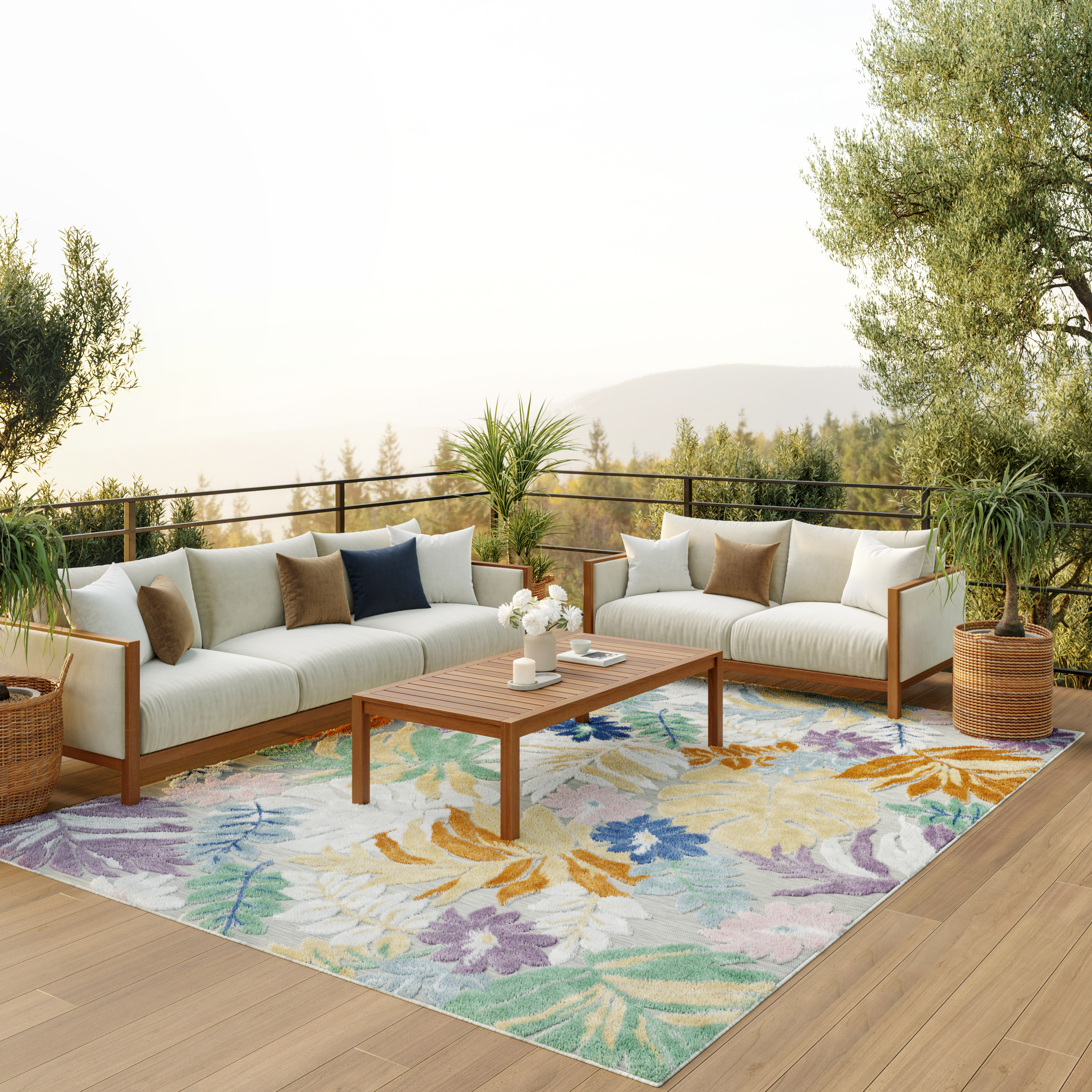 Nourison Suncoast 9' x 12' Multicolor Tropical Rug