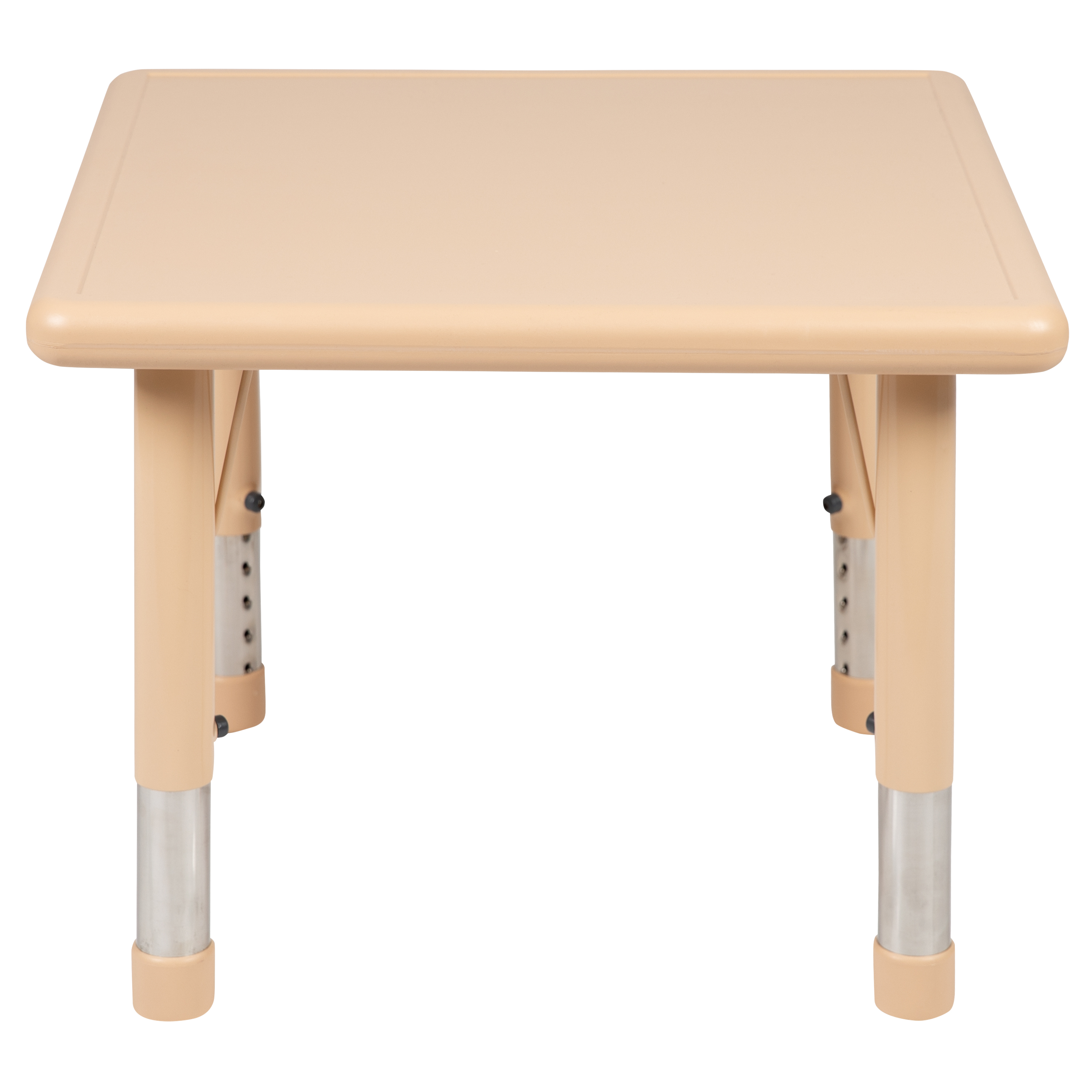 24" Square Natural Plastic Height Adjustable Activity Table - School Table for 4 - Picture 20 of 28