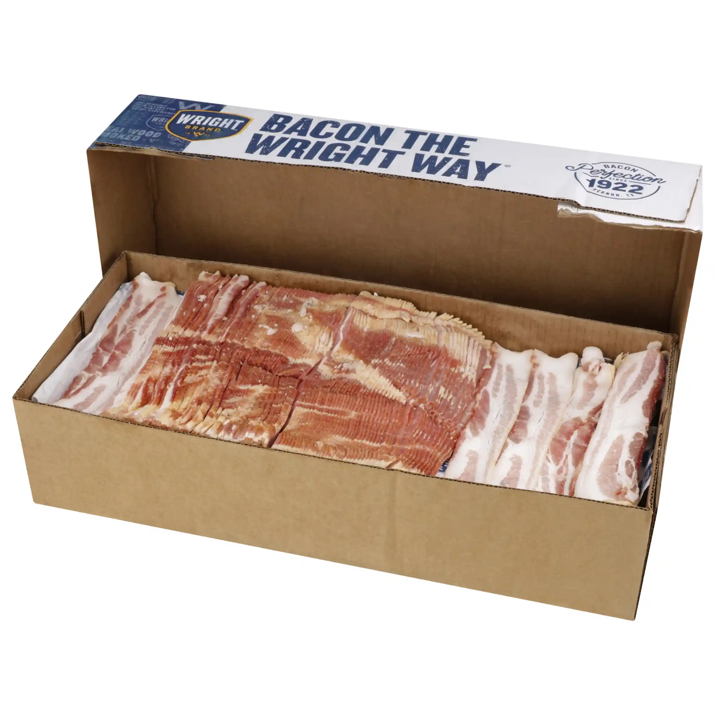 Wright® Brand Naturally Hickory Smoked Thin Sliced Bacon, Bulk, 30 Lbs, 18-22 Slices per Pound, Frozen_image_4