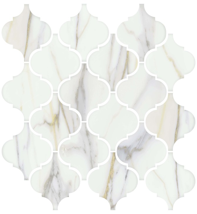 Mythique Marble Calacatta Venecia 11×12 Arabesque Mosaic Matte