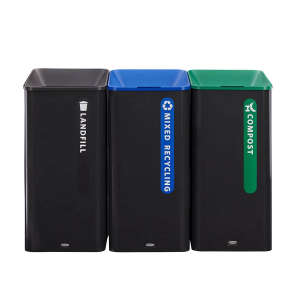 Rubbermaid Commercial, Sustain, Compost, 23 gal, Resin, Green, Square, Receptacle