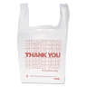 Inteplast, "Thank You" Handled T-Shirt Bag, Have a Nice Day Labeling, Cut-Out Handles, 11.5" x 6.5" x 21", White/Red,
