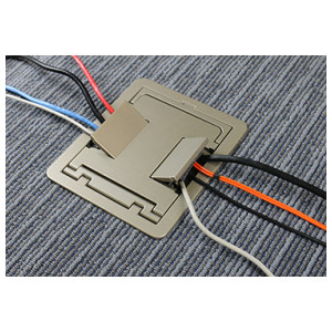Four Module Floor Box Wiremold (Legrand) RFB4 RFB4 Series Steel 4-Compartment Multi-Service ...
