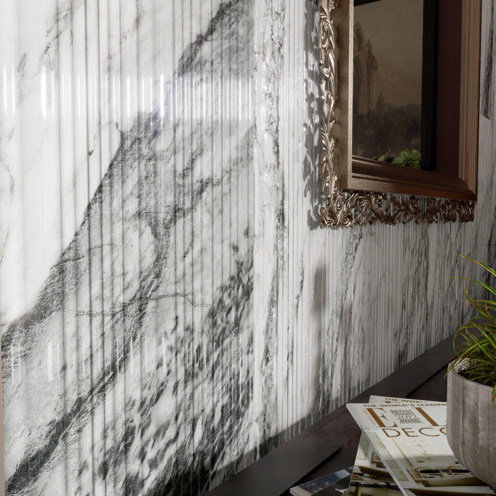 Touche Pleated Deco Zebre 23-1/2 in. x 47-1/8 in. Porcelain Floor and Wall Tile