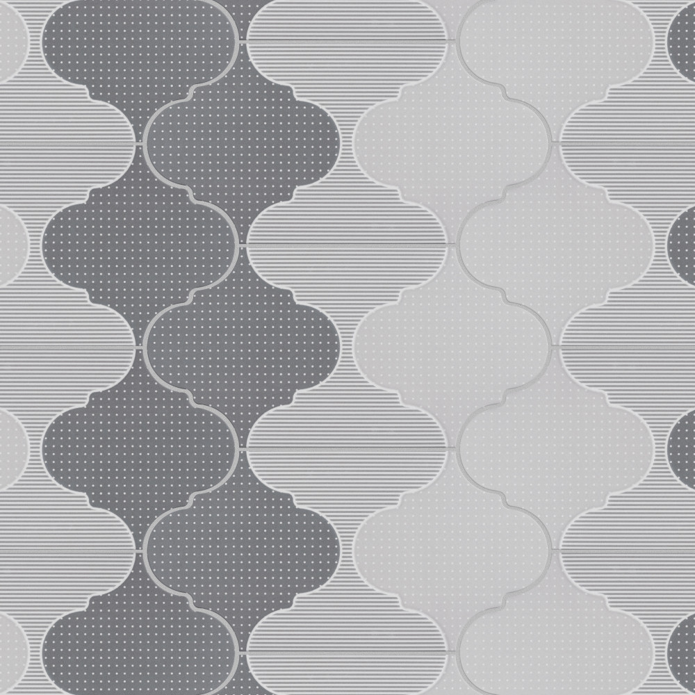 Apreggio Rondo Provenzal Grey 6-1/4 in. x 12-3/4 in. Porcelain Floor and Wall Tile