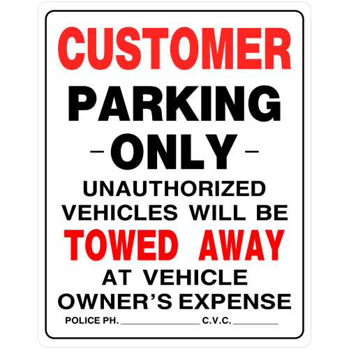 Customer Parking Only Sign (19
