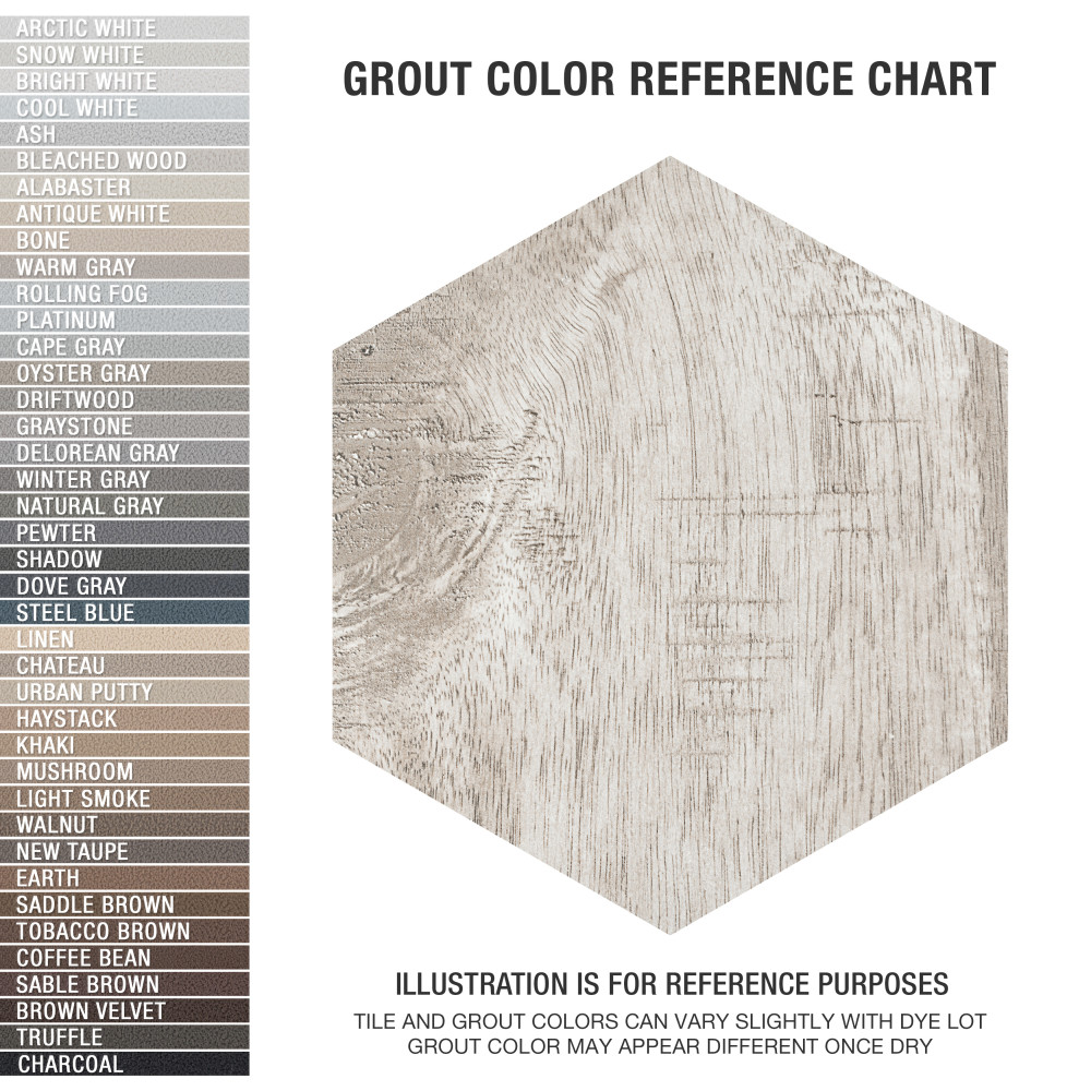 Sawnwood Hex Grey 8-5/8 in. x 9-7/8 in. Porcelain Floor and Wall Tile