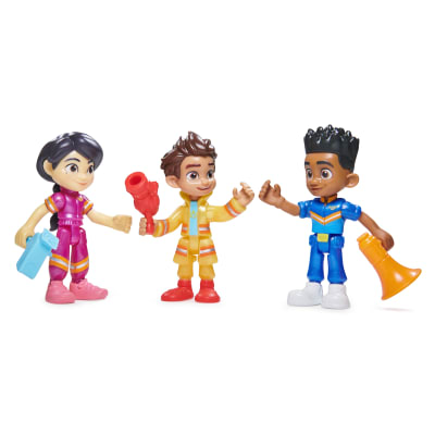 Disney Junior Firebuds, Coffret cadeau figurines articulées, avec 3 jouets à collectionner pour enfants : Bo, Jayden et Violette, et accessoires, pour les enfants à partir de 3 ans