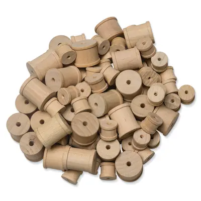 Creativity Street  Wood Spools, Natural Wood,  1/2" to 1", 144 Pieces