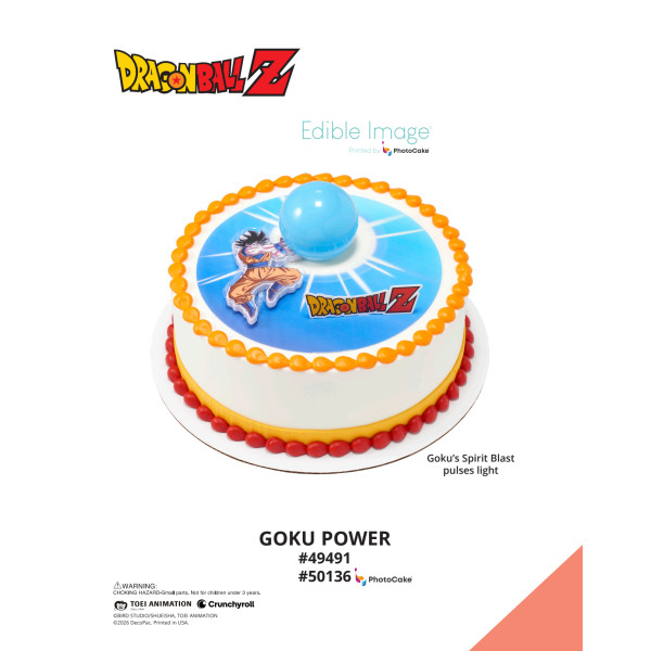 Dragon Ball Z Goku Power The Magic of Cakes® PhotoCake® Enhanced Round Background Page