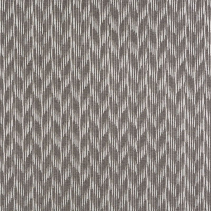 Chevron-patterned wallpaper with thin vertical striations forming repeating zigzag diamonds; the pattern covers a flat surface in muted taupe-gray tones, shown close-up with even, neutral lighting.