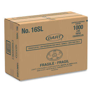 Dart, Plastic Lids, Fits 12 oz to 24 oz Hot/Cold Foam Cups, Straw-Slot Lid, White