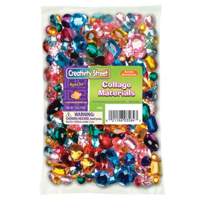 Creativity Street  Acrylic Gemstones, Assorted Colors,  Assorted Sizes, 1 lb.