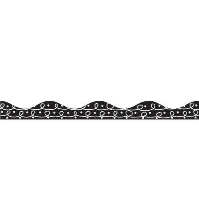 Magnetic Scallop Border, 12" x 1", Black & White Chalk Loops
