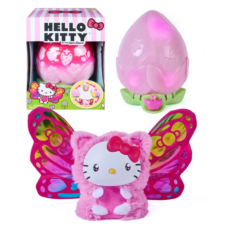 Hatchimals, Hello Kitty Surprise Toy, Interactive Plush with Repeat Double Reveal, over 100 Sounds and Reactions, Sanrio Kawaii Collectible for Pretend Play, Electronic Pets for Kids Ages 5 and up