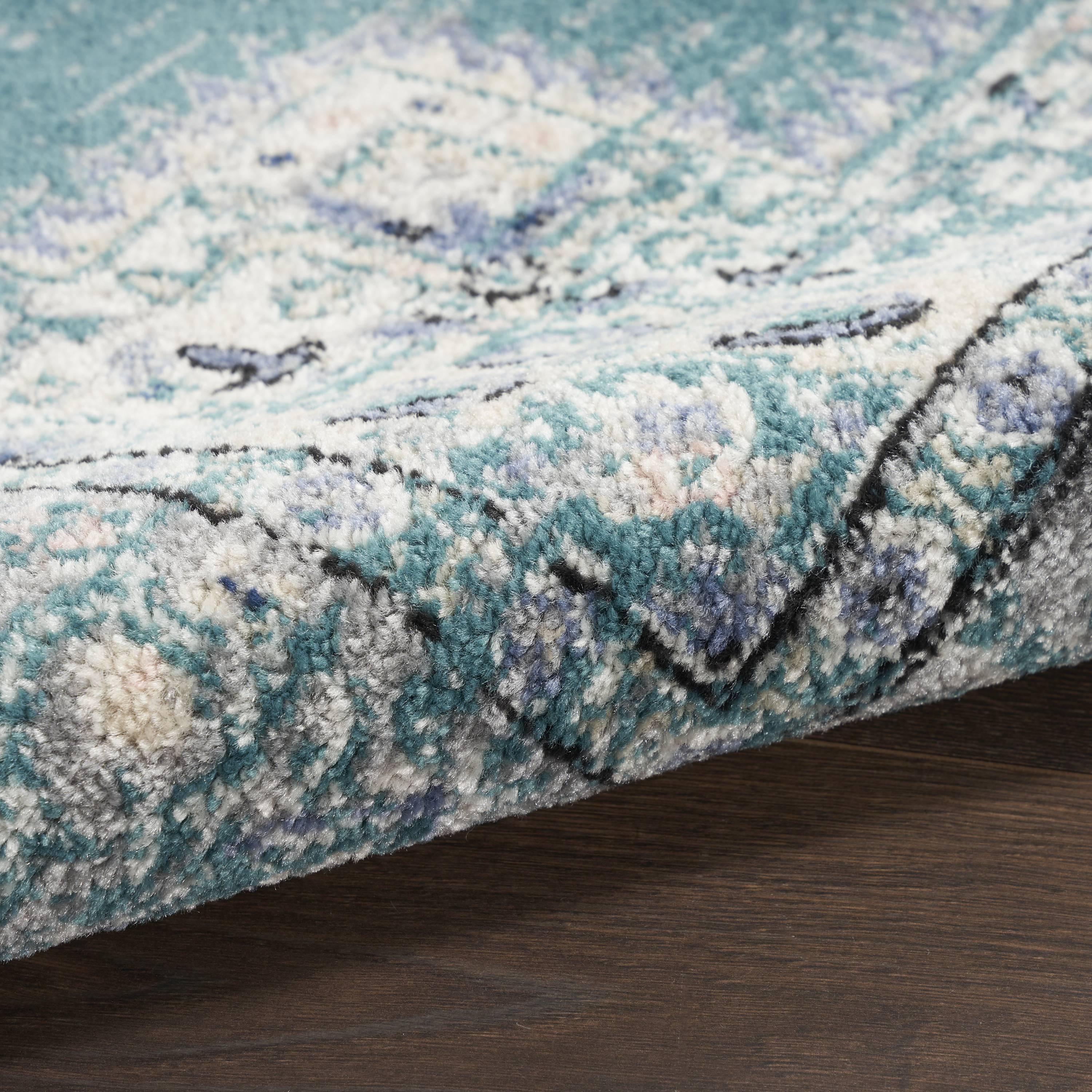 Nourison Passion 2'2" x 10' Turquoise Grey Bohemian Indoor Rug